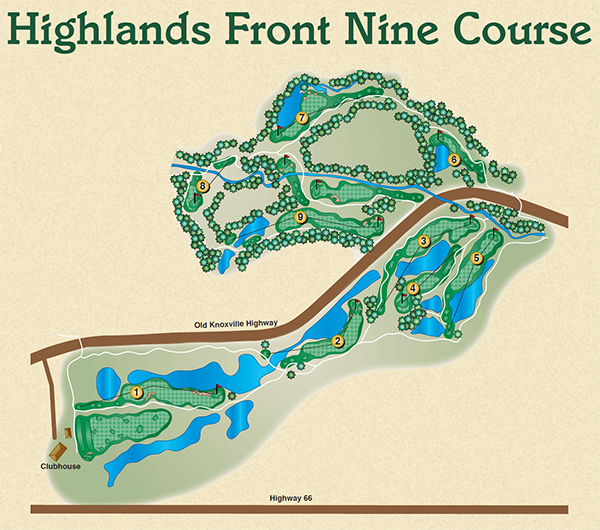 Highlands Front Nine Map 600