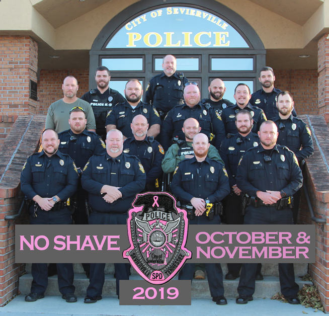 Sevierville PD participates in No-Shave November…and October to Raise Cancer Awareness 2020