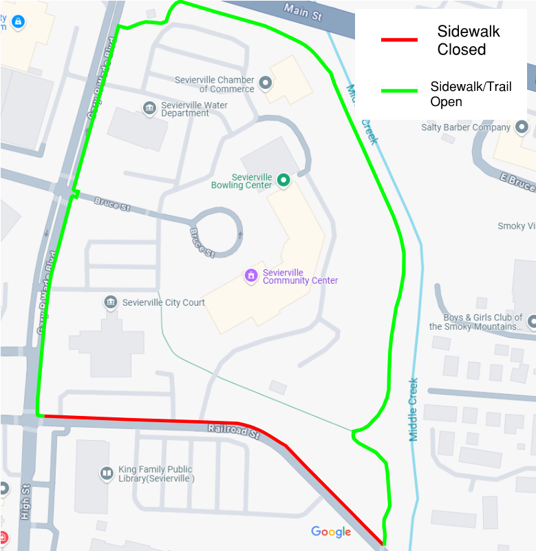 Sidewalk closure planned on Railroad Street